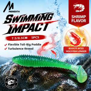 Meredith | MEREDITH Fishing Lures Add Shrimp Oil 75/85mm 5pcs Artificial Fishing Bait Soft Bait Predator Tackle for Bass and Pike
