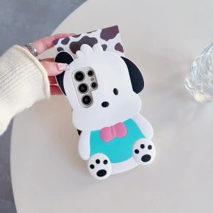 Sanrio | Cute 3D Cartoon Bow Pochacco Phone Case For Samsung Galaxy S26 S25 S24 S23 S22 S21 Plus Ultra FE A33 A16 A15 A14 A24 Phone Cover