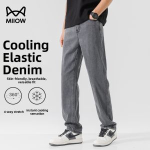 MiiOW | Summer Thin Breathable Loose Straight Jeans Pants