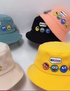 หมวกบักเก็ตเด็ก มีสายรัดคางปรับได้หมวกปีกรอบ หมวกแฟชั่น หมวกเด็ก 1-4 ขวบ หรือรอบศรีษะ 49-52 cm