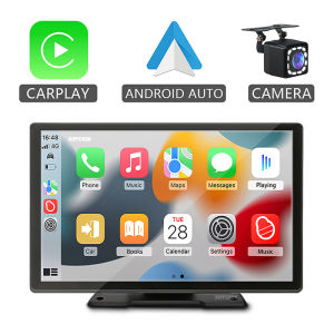 Hipppcron 9" Portable Car Radio Multimedia Video Player Wireless CarPlay And Android Auto IPS Touch Screen BT USB TF AUX Input