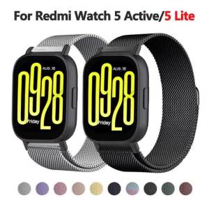 22mm Magnetic Loop Band For Redmi Watch 5 Active Stainless Steel Bracelet Watchband For Redmi Watch 5 Lite Metal Strap Correa