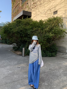 Popular Comfortable Womens Blue Wide Leg Trousers