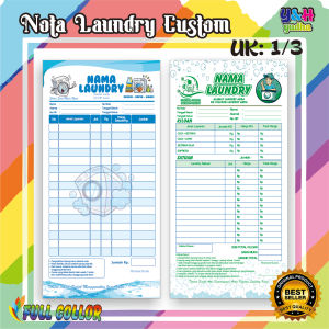 (Min 3 buku) NOTA LAUNDRY CUSTOM 1/3 2 PLY (25 SET 50 LEMBAR)