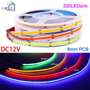 Dc 12V COB đèn dải Led 8mm 320led/M ra90 siêu sáng linh hoạt đèn Dải tuyến tính ánh sáng nhà Đèn trang trí 1m 2M 3M 4M 5m
