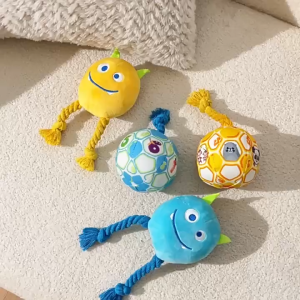 Đồ chơi cho Chó bóng bông kèm dây thừng gặm gắn chuông lục lạc (mẫu mới) - Love Pets Shop