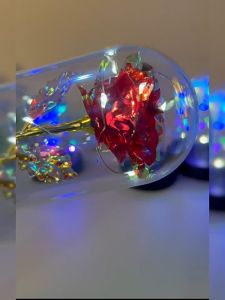 【With gift box 】Galaxy Rose Lamp Eternal Rose with Led Light in Dome Artificial Flower gift for Valentines Day Anniversary Christmas