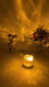 [SG Seller] Water Ripple Effect LED Lamp 16 Color Dimmable Night Light Ambient Lamp with Water Ripple Effect Bedroom Decorative Lamp