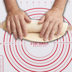 Yo-Fun Silicone Baking Mats Non Stick Non Skid Pastry Mat with Measurements Rolling Dough Mats Ultra Thin and Thick red