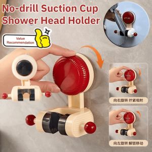 No-Drill Suction Cups Shower Head Holder Wall Mounted Handheld Sprayer Support Adjustable Reusable Shower Stand Detachable Hook