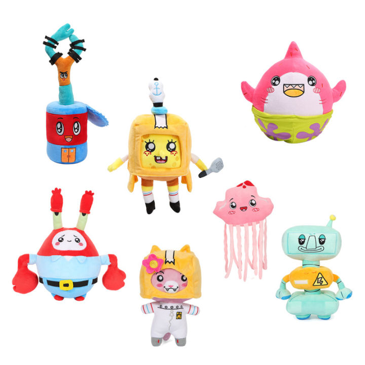 1pcs 25-44cm Lankybox Plush Toy Lankybox Foxy Cosplay SpongeBob Mr. Krabs Patrick Star Squidward Tentacles Plush Cartoon Robot Soft Toy Plush Children's Christmas Gifts