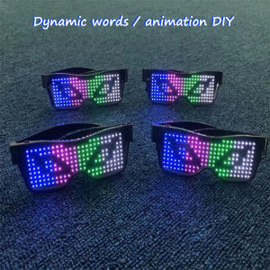HIKAYA Magic LED Flash GlassesAPP Bluetooth Glowing Party EyeglassesPhone DIY Text Animation EdingPub DJ Clubคอนเสิร์ตฮาโลวีนXmas Glow Glasses แว่นไฟ แว่นตาไฟ แว่นตา Led Led Display ไฟ Led - Lazada