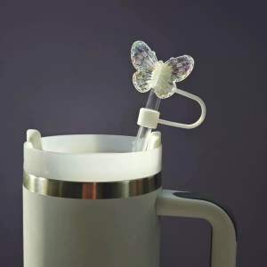 10mm Straw Cover Butterfly Straw Topper Resuable Silicone Straw Tip Covers Straw Protector for Stanley 30 40 Oz Tumbler