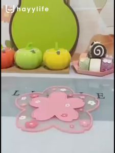HAYYLIFE Tatakan Gelas Sakura - Tatakan Gelas Gaya Jepang Sakura tatakan gelas PVC Tatakan Gelas Tahan PanasAnti Selip HL-AAB726