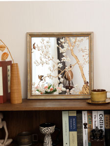 Flower-Bird Pattern French Style Retro Mirror Painting Chinese Style Decorative Painting Niche Art Bedroom Paintings Creative Decoration Painting