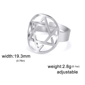 Skyrim Star Of David Hexagram Ring Women Men Stainless Steel Finger Rings Vintage Israel Jewish Judaism Jewelry Gift