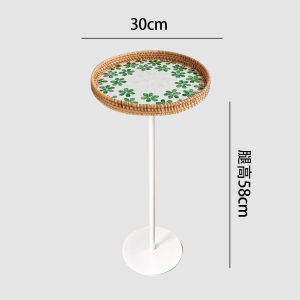 Nordic Style Small Side Table Iron Art Living Room Bedroom Sofa Movable Corner Table Modern round Table Bedside Table