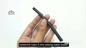 Selongsong Kabel Bakar Warna Hitam Meteran 1 m Meter 3 mm 5 mm Selang Heatshrink Tube 3mm 5mm