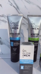 MS Glow Men Paket Basic - Paket Perawatan Kulit Wajah Pria 3in1 - Membantu Mencerahkan - Membantu Membersihkan Kulit Wajah Pria - MS GLOW 09