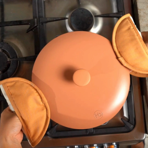 2-in-1 Pot Holder and Trivet - Peach Brown