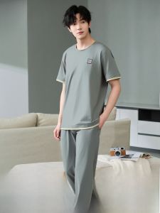 MiiOW | Bộ đồ ngủ tay ngắn MiiOW mùa hè 2025 dành cho nam chất liệu cotton mỏng kháng khuẩn phong cách giản dị mặc nhà