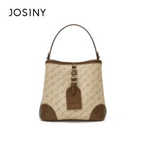 Fashionable Bucket Bag Womens Single Shoulder Crossbody Bag Vintage Floral Print Handbag Small Size City Casual Style