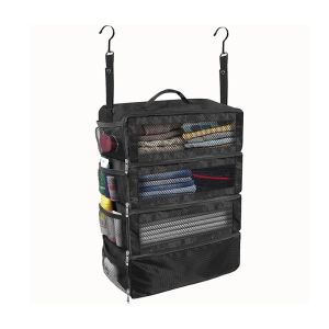 Hanging Travel Suitcase Organizer Foldable Closet Shelves Luggage Packing Cube Collapsible Storage Bag For Clothes