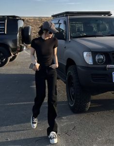 Quần Jeans Ống Rộng Ống Thẳng Màu Đen Cạp Cao Cho Nữ Quần Jeans Denim Ôm Dáng Mùa Xuân Mùa Hè Cao 175 Cm Quần Dài