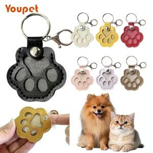 1/3/5PCS Memorial Leather Pet Hair Storage Bag Cat Paw Keychain Multifunctional Portable Keychain
