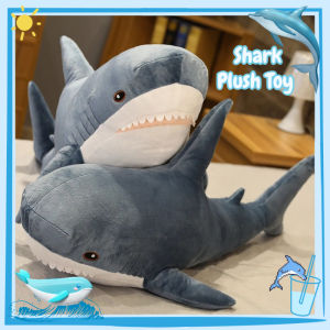 80cm Giant Shark Plush Toy Soft Stuffed Doll Cute Animal Reading Pillow Kids Children Birthday Gift