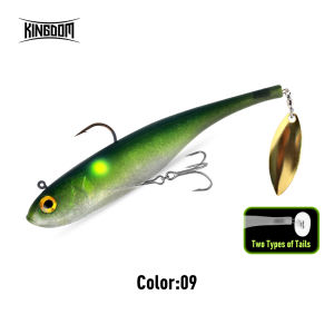 KINGDOM | KINGDOM SPINATOR 150mm 47g Soft Fishing Lure Sinking Swimbait Spinner Tail Vibration Bait Bass Pike Predator Fish Lure