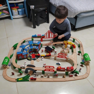 Educational Wooden Electric Train Toy Set