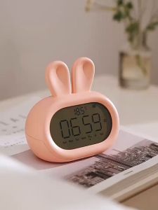 ***READY STOCK*** Bunny Emoji Alarm Adjustable Lamp Countdown Timer Clock USB Charging Night Light Alarm Timer Clock