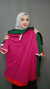 Atasan kaos wanita lengan 3/4 model kekinian