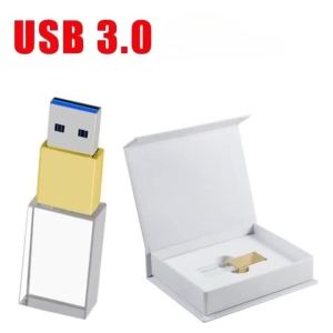 Wedding Gift 128GB Crystal USB drive 64GB Memory Stick Pen Drives U Disk 32GB Flash Drive 100% Real Capacity Photography