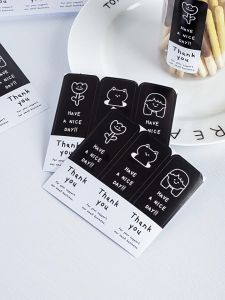 90pcs Simple Black White Thank You Stickers Gift Box Sealing Stickers Packaging Decoration Stickers