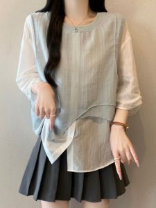 Slimming Younger-looking Summer Short Sleeve Chiffon Shirt
