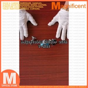 Adjustable Glide D26mm with T-Nut for Furniture Chair Table Leg Feet Protection (4 pcs)