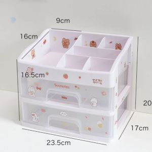 Large Capacity Transparent Desktop Organizer Drawer Style Dormitory Cosmetic Student Stationery Storage Box Display Shelf