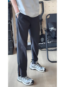 กางเกงขายาวทรงตรงแห้งเร็วสำหรับผู้ชาย ทรงบาง ซิปข้าง สำหรับเล่นกีฬากลางแจ้ง ปีนเขา ฤดูร้อน 2025 กางเกงขายาวทรงตรง