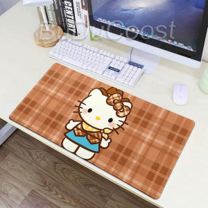 Bandai | Cute Brown anime Hello Kitty Mousepad HD Printing Computer Gamer Locking Edge Non-slip Mouse Pad XXL Keyboard PC Desk Decor Pad