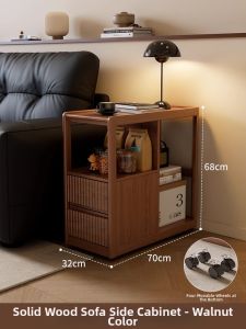 DONGMU | Moveable Small Storage Cabinet For Living Room Solid Wood