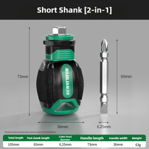 BAOLIAN Short Handle Screwdriver Slotted/phillips Mini Screwdriver Industrial Grade with Magnetic Screwdriver Head
