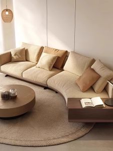 Designer Modern Luxury Corner Combination Sofa Textile Large Flat Layer Asymmetric Shape Italian Minimalist Style Couch