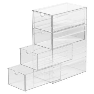 Tea Drawer Organizer Desktop Tea Bag Storage Box Stackable Clear Coffee Capsule Box Household Sugar Container