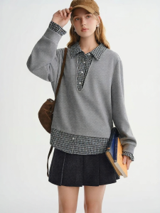DUSHU | High Intelligence Overlapping Design Plus Size Blouse