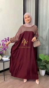 Kaftan Motif Miska Ld 180 cm Kaftan Panjang Muslim Wanita Nyaman