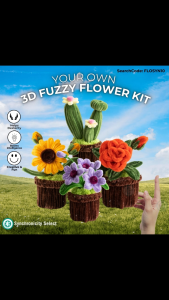 Synchronicity Select DIY Craft Flower Kit FLOSYN10 - Make Your Own Handmade Fuzzy Wire Chenille Wire Pipe Cleaner Flowers Complete Set with Tools & Instructions for Creative Handmade Crafts Perfect Gift for Craft Lovers