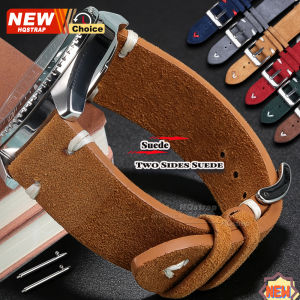 Two Sides Suede Watch Strap 18mm 20mm 22mm Handmade Colorful Stitching Band for Omega for Seiko Smartwatch Bracelet for Huawei