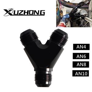 Hot Sale Tee Oil Pipe Joint AN4 AN6 AN8 AN10 Y Adapter Block Male Thread Fuel Hose Fitting Adapters Universal Aluminium